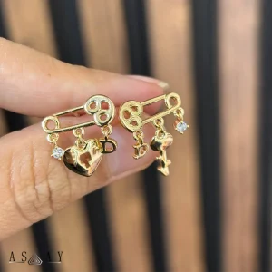 گوشواره ژوپینگ طرح قفل و کلید